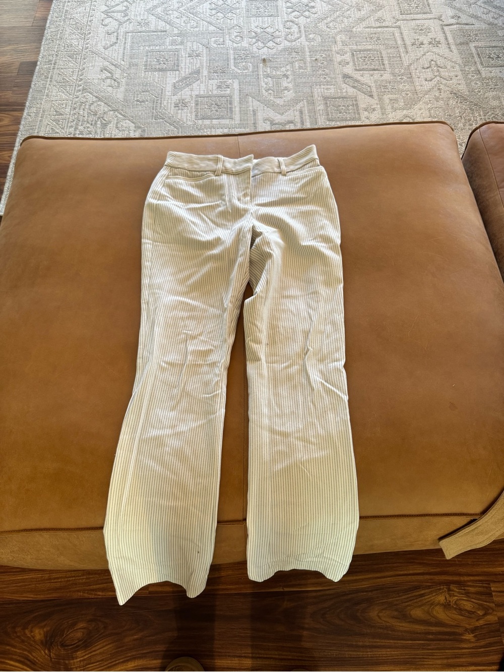 Express Cream Corduroy Boot-Cut Pants